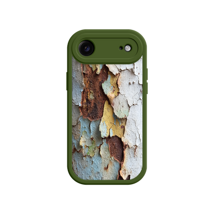 Artistic iPhone case with weathered surface pattern