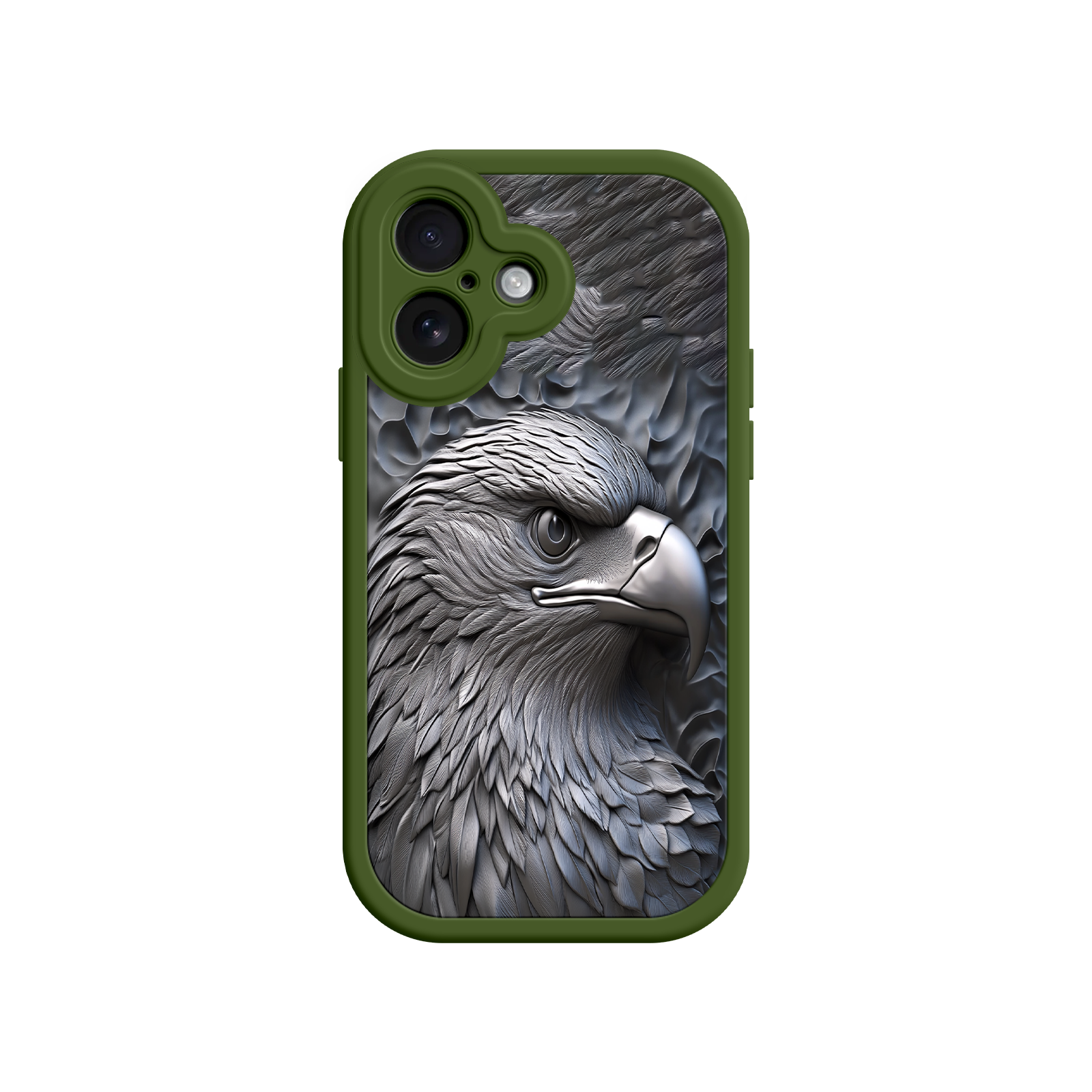 Embossed Eagle iPhone 17 Case – Grayscale 3D Design, Rugged Protective Cover, Symbol of Strength & Freedom