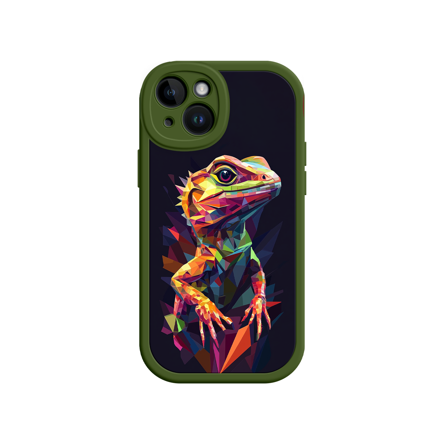 #MC0024 Factory Wholesale Geometric Lizard iPhone 17 Case – Colorful Polygon Art, Protective Animal Print Cover, Bold Reptile Design
