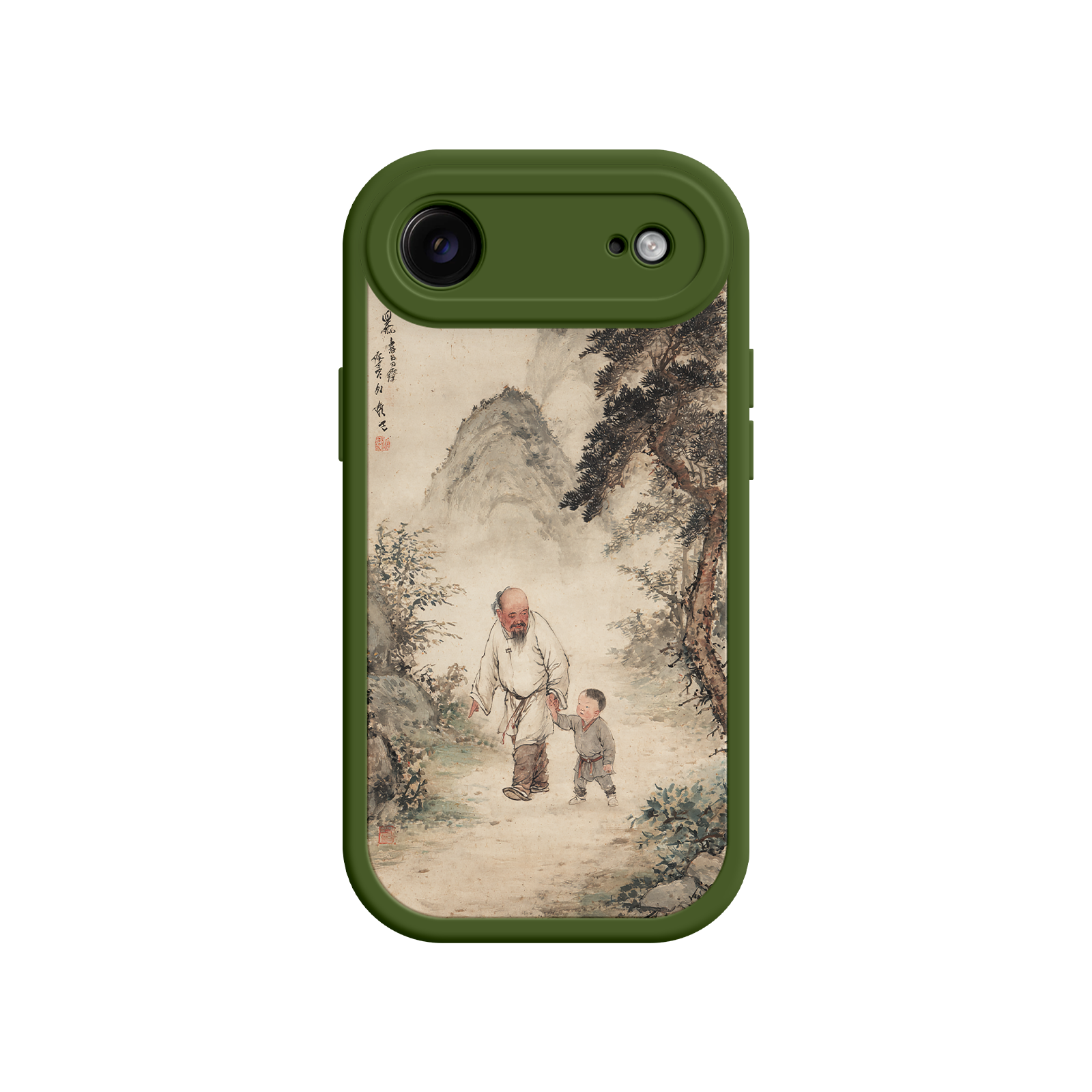 iPhone case with misty forest and heritage design