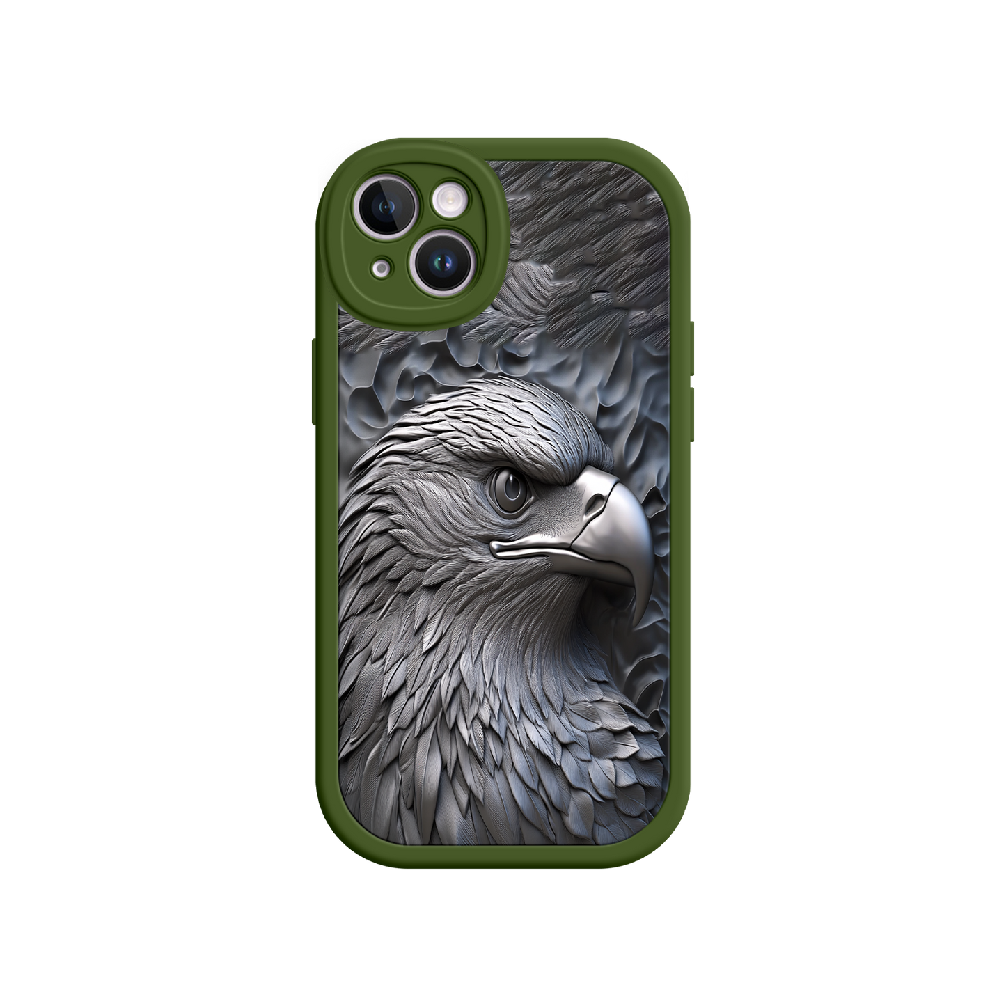 #MC0026 Factory Wholesale Embossed Eagle iPhone 17 Case – Grayscale 3D Design, Rugged Protective Cover, Symbol of Strength & Freedom