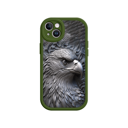#MC0026 Factory Wholesale Embossed Eagle iPhone 17 Case – Grayscale 3D Design, Rugged Protective Cover, Symbol of Strength & Freedom