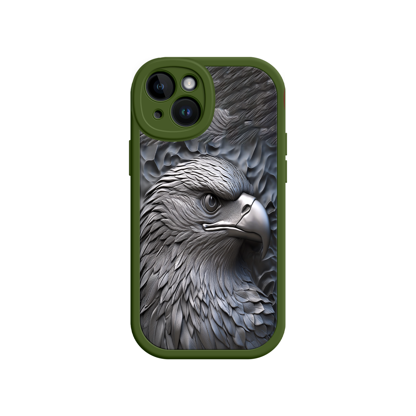 #MC0026 Factory Wholesale Embossed Eagle iPhone 17 Case – Grayscale 3D Design, Rugged Protective Cover, Symbol of Strength & Freedom
