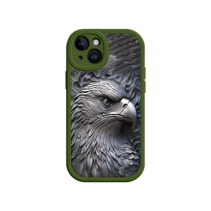 #MC0026 Factory Wholesale Embossed Eagle iPhone 17 Case – Grayscale 3D Design, Rugged Protective Cover, Symbol of Strength & Freedom
