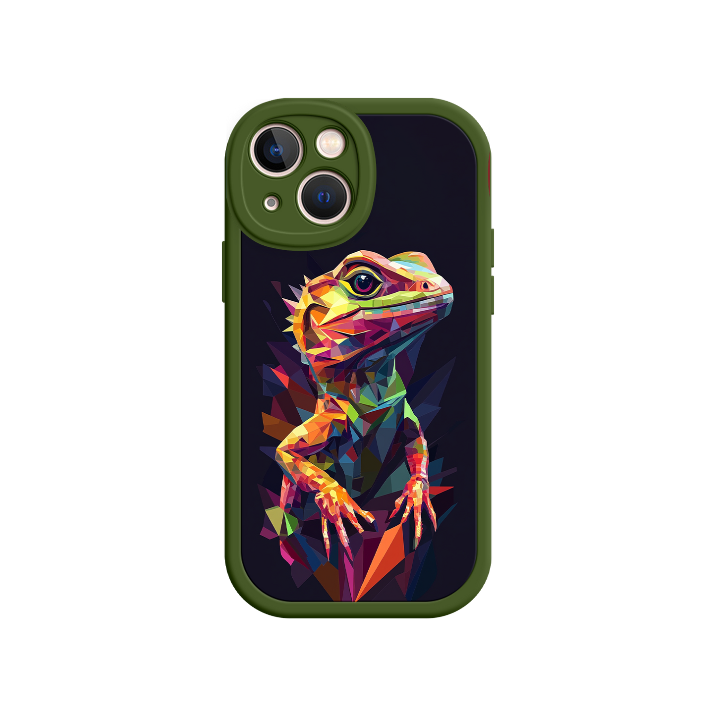 #MC0024 Factory Wholesale Geometric Lizard iPhone 17 Case – Colorful Polygon Art, Protective Animal Print Cover, Bold Reptile Design