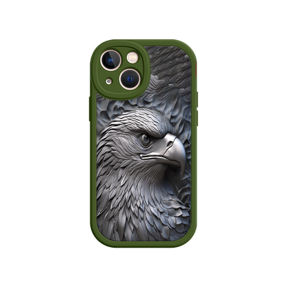 #MC0026 Factory Wholesale Embossed Eagle iPhone 17 Case – Grayscale 3D Design, Rugged Protective Cover, Symbol of Strength & Freedom