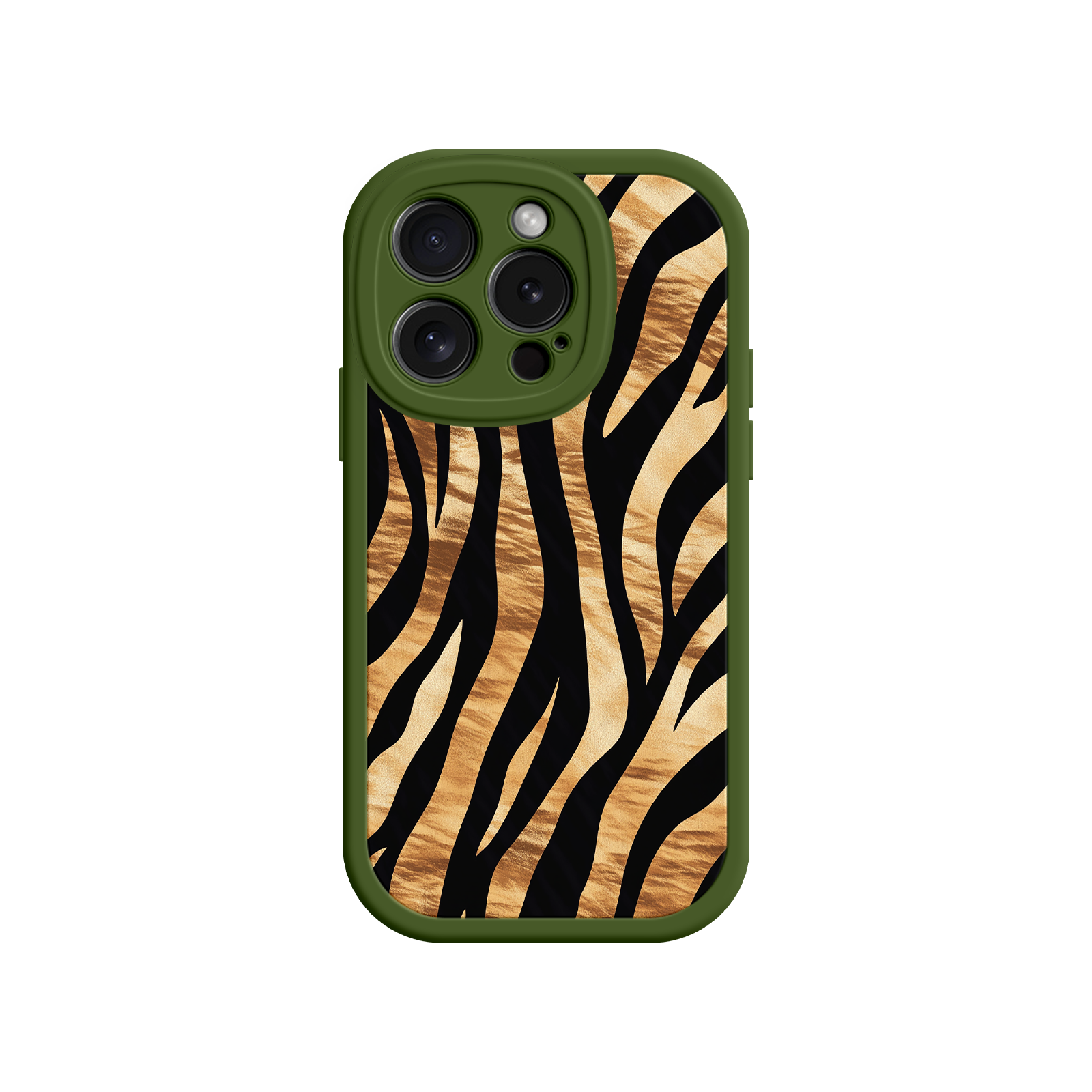 iPhone case with wild stripe texture and green trim