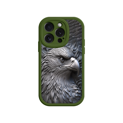 #MC0026 Factory Wholesale Embossed Eagle iPhone 17 Case – Grayscale 3D Design, Rugged Protective Cover, Symbol of Strength & Freedom