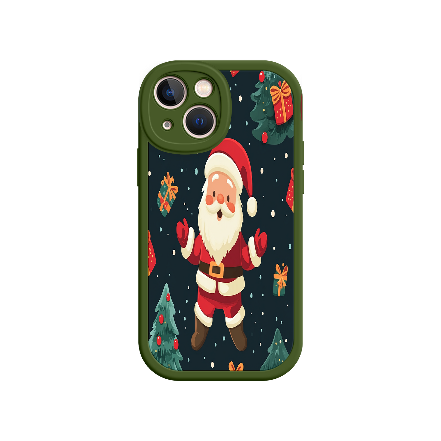 #MC0032 Factory Wholesale Festive Santa iPhone 17 Case – Christmas Holiday Design, Jolly Santa Claus, Gift Boxes & Trees