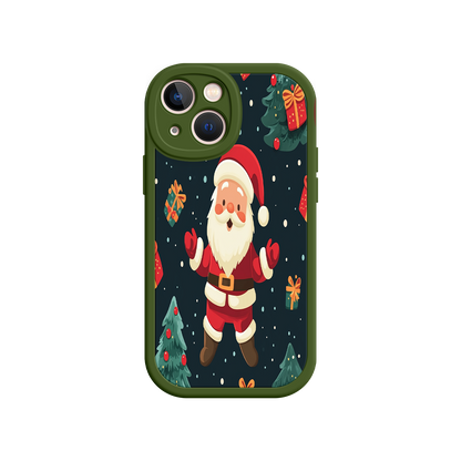 #MC0032 Factory Wholesale Festive Santa iPhone 17 Case – Christmas Holiday Design, Jolly Santa Claus, Gift Boxes & Trees