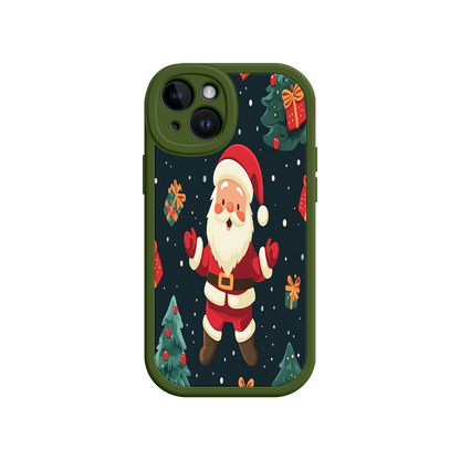 #MC0032 Factory Wholesale Festive Santa iPhone 17 Case – Christmas Holiday Design, Jolly Santa Claus, Gift Boxes & Trees