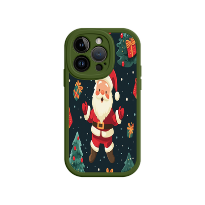 #MC0032 Factory Wholesale Festive Santa iPhone 17 Case – Christmas Holiday Design, Jolly Santa Claus, Gift Boxes & Trees