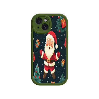 #MC0032 Factory Wholesale Festive Santa iPhone 17 Case – Christmas Holiday Design, Jolly Santa Claus, Gift Boxes & Trees