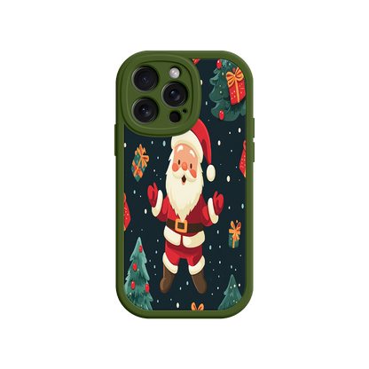 #MC0032 Factory Wholesale Festive Santa iPhone 17 Case – Christmas Holiday Design, Jolly Santa Claus, Gift Boxes & Trees