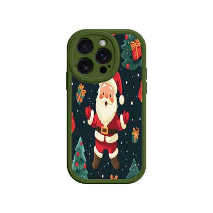 #MC0032 Factory Wholesale Festive Santa iPhone 17 Case – Christmas Holiday Design, Jolly Santa Claus, Gift Boxes & Trees