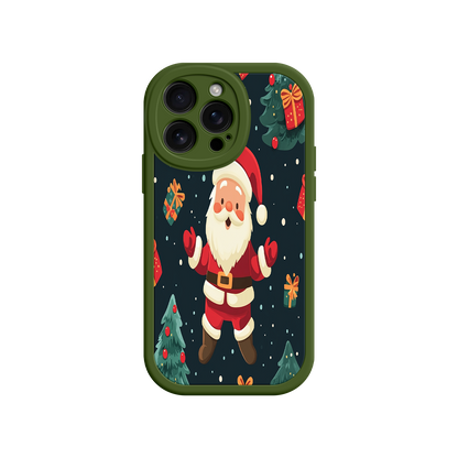 #MC0032 Factory Wholesale Festive Santa iPhone 17 Case – Christmas Holiday Design, Jolly Santa Claus, Gift Boxes & Trees