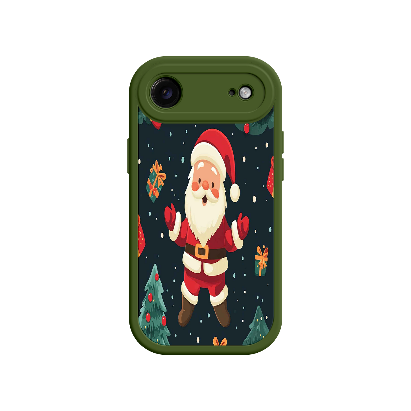 #MC0032 Factory Wholesale Festive Santa iPhone 17 Case – Christmas Holiday Design, Jolly Santa Claus, Gift Boxes & Trees