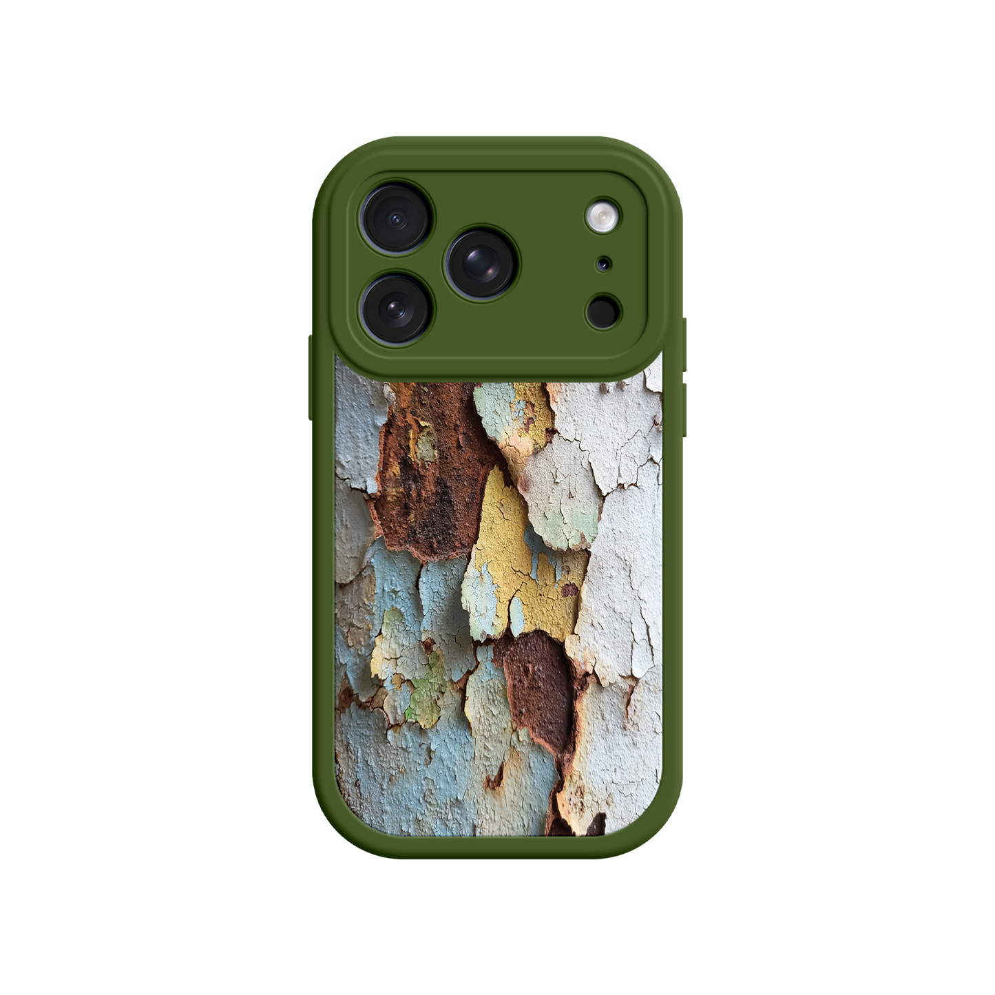 Weathered paint phone case with vintage aesthetic