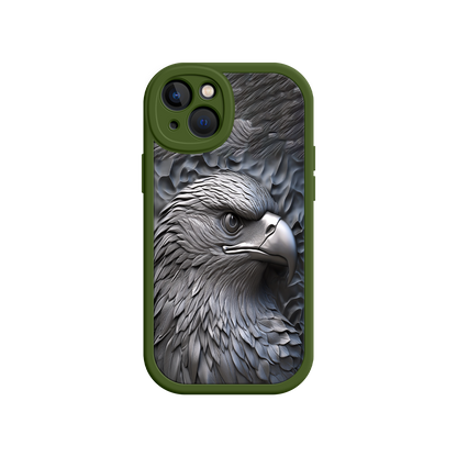 #MC0026 Factory Wholesale Embossed Eagle iPhone 17 Case – Grayscale 3D Design, Rugged Protective Cover, Symbol of Strength & Freedom
