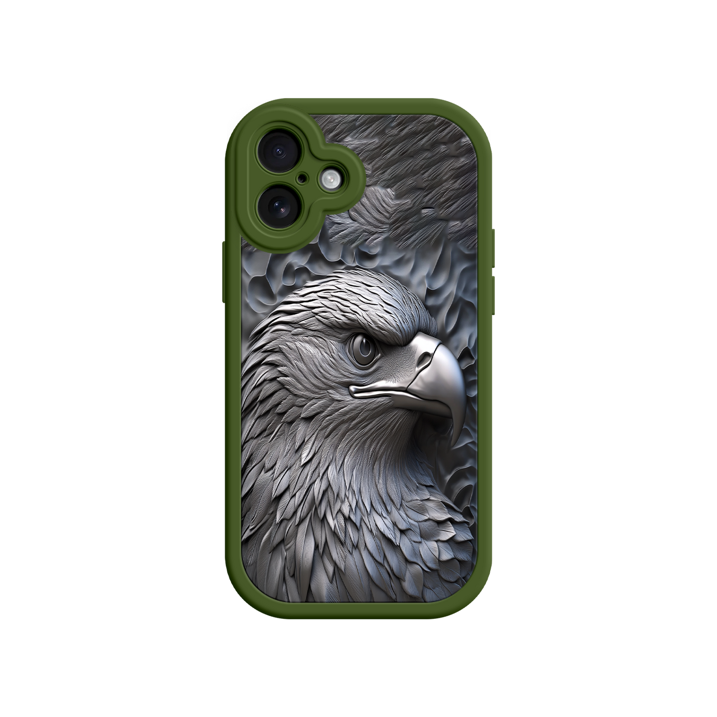 #MC0026 Factory Wholesale Embossed Eagle iPhone 17 Case – Grayscale 3D Design, Rugged Protective Cover, Symbol of Strength & Freedom