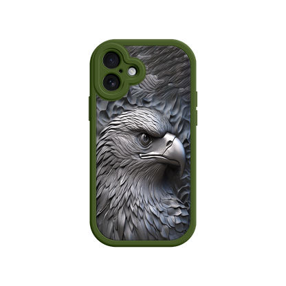 #MC0026 Factory Wholesale Embossed Eagle iPhone 17 Case – Grayscale 3D Design, Rugged Protective Cover, Symbol of Strength & Freedom