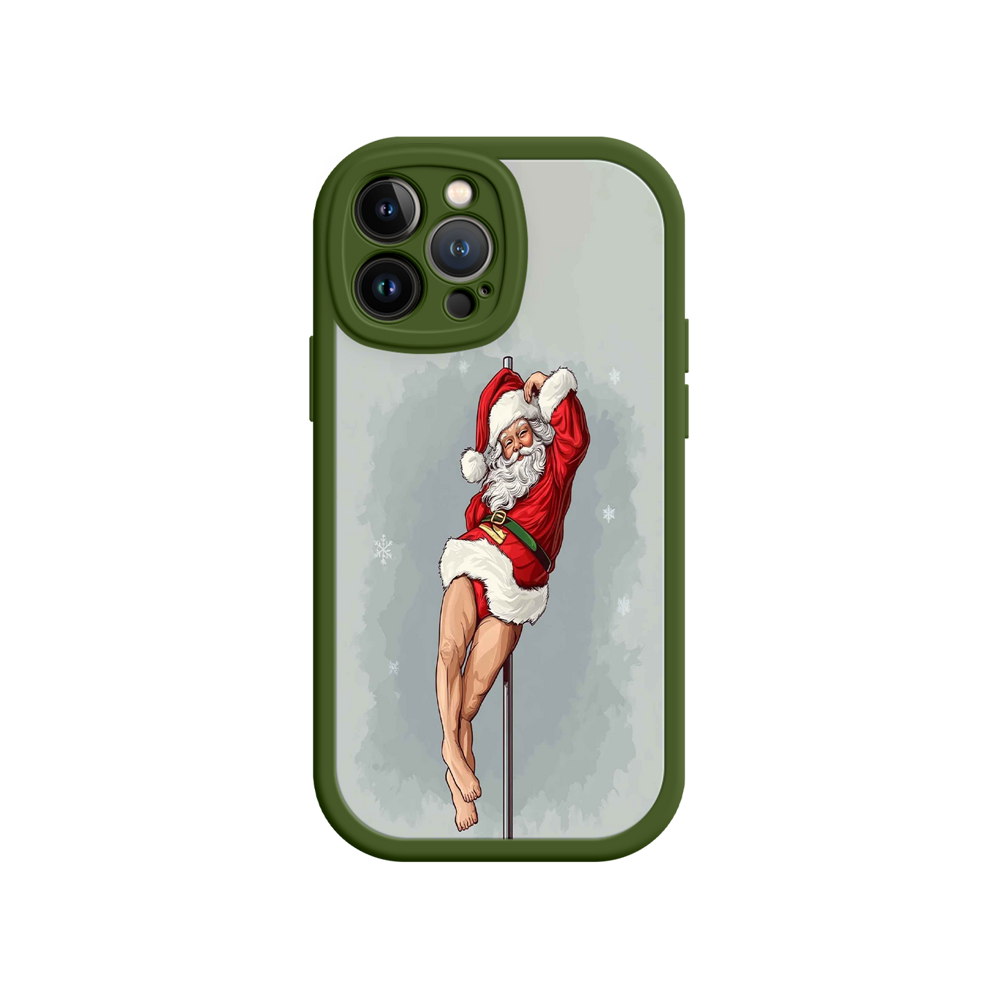 #MC0038 Factory Wholesale Pole Dancing Santa Claus iPhone 17 Case – Funny Christmas Art, Cheeky Holiday Design, Festive Adult Humor