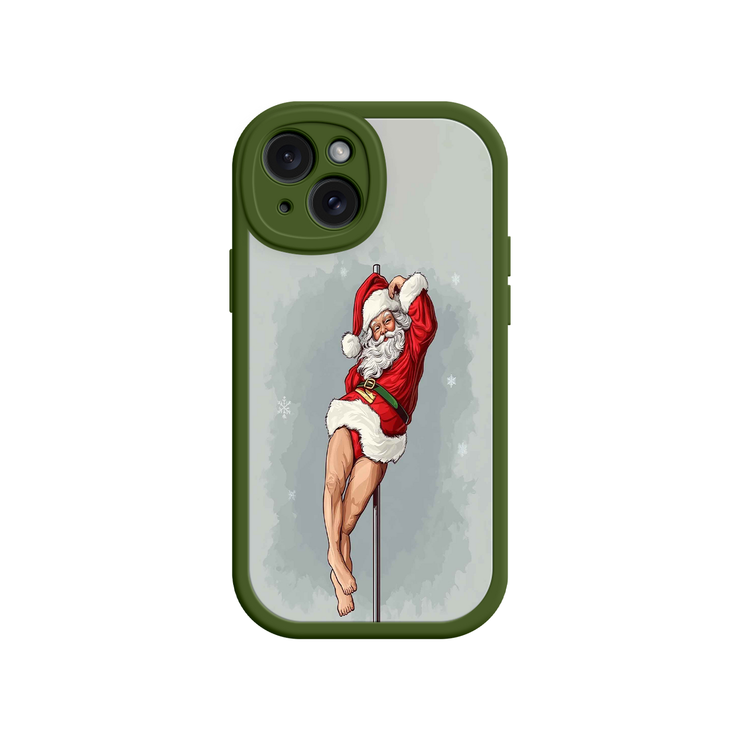 #MC0038 Factory Wholesale Pole Dancing Santa Claus iPhone 17 Case – Funny Christmas Art, Cheeky Holiday Design, Festive Adult Humor