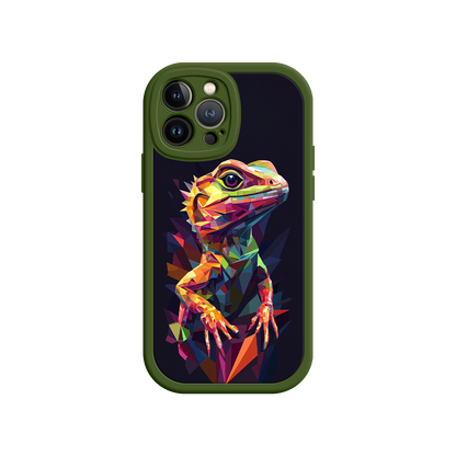 #MC0024 Factory Wholesale Geometric Lizard iPhone 17 Case – Colorful Polygon Art, Protective Animal Print Cover, Bold Reptile Design