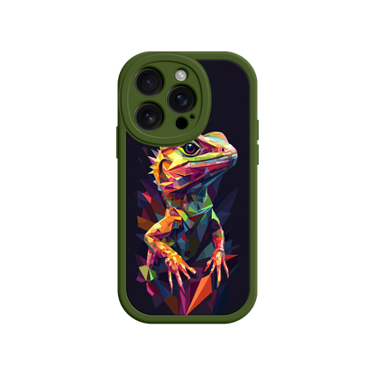 #MC0024 Factory Wholesale Geometric Lizard iPhone 17 Case – Colorful Polygon Art, Protective Animal Print Cover, Bold Reptile Design