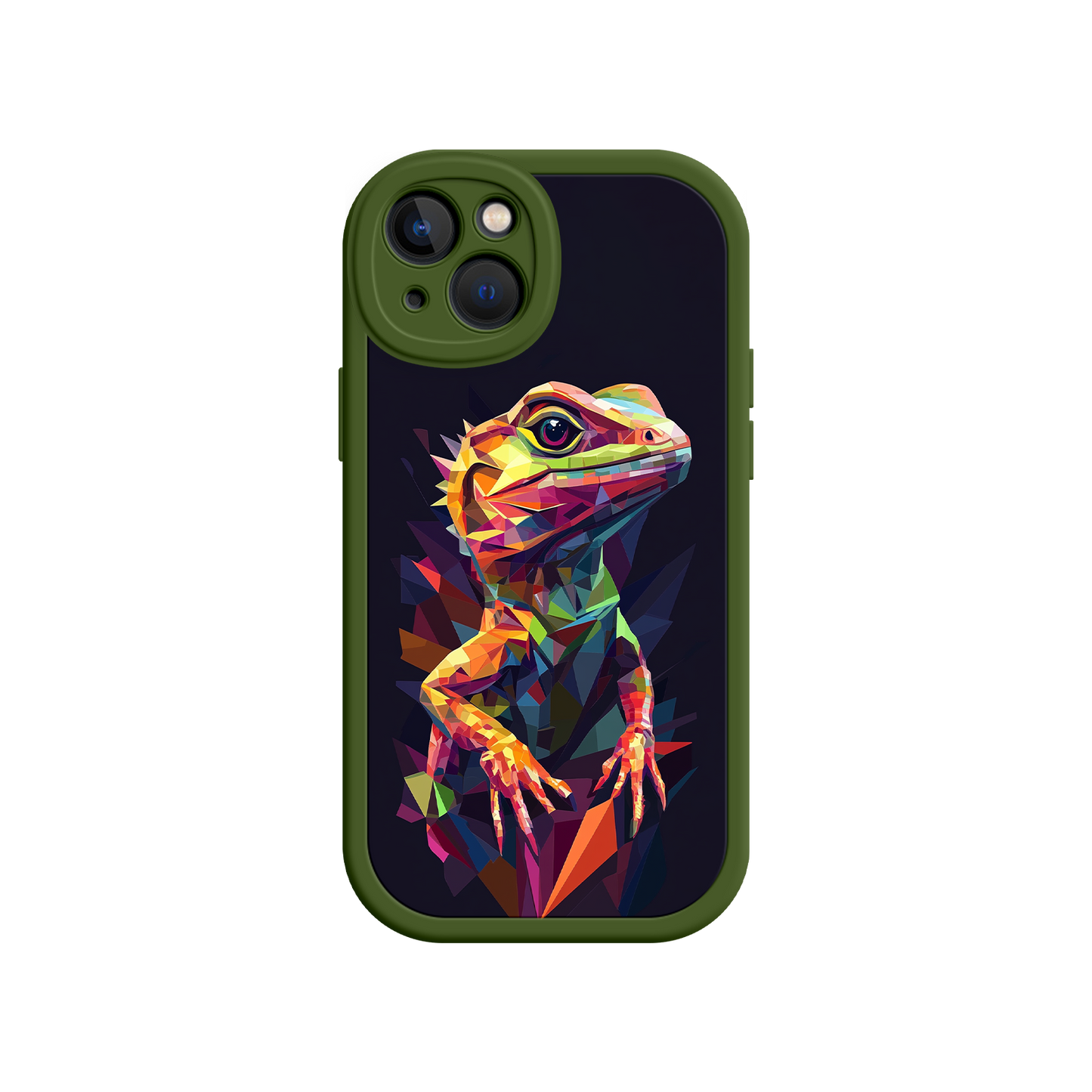 #MC0024 Factory Wholesale Geometric Lizard iPhone 17 Case – Colorful Polygon Art, Protective Animal Print Cover, Bold Reptile Design