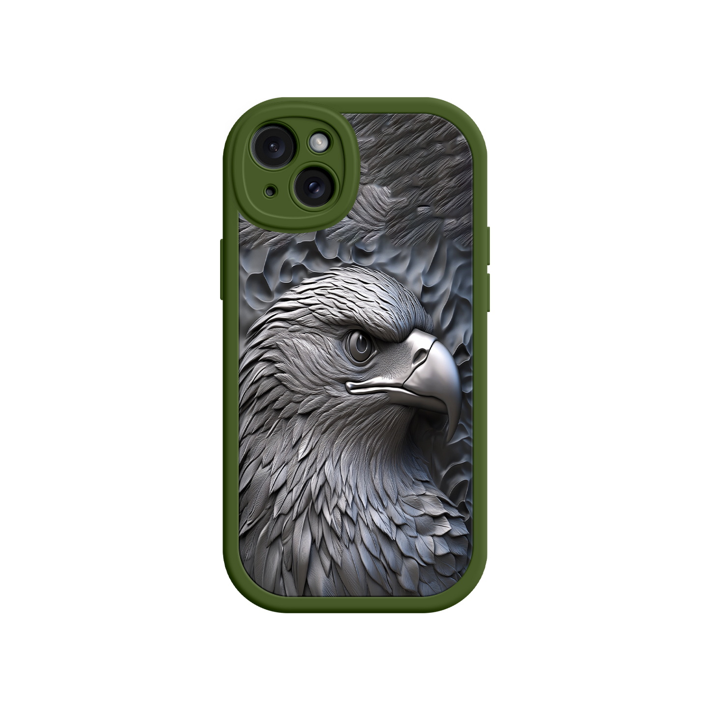#MC0026 Factory Wholesale Embossed Eagle iPhone 17 Case – Grayscale 3D Design, Rugged Protective Cover, Symbol of Strength & Freedom