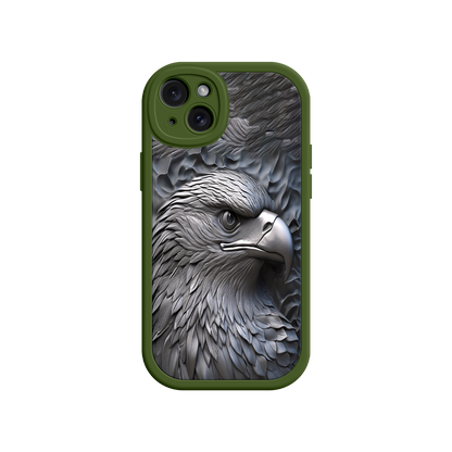 #MC0026 Factory Wholesale Embossed Eagle iPhone 17 Case – Grayscale 3D Design, Rugged Protective Cover, Symbol of Strength & Freedom