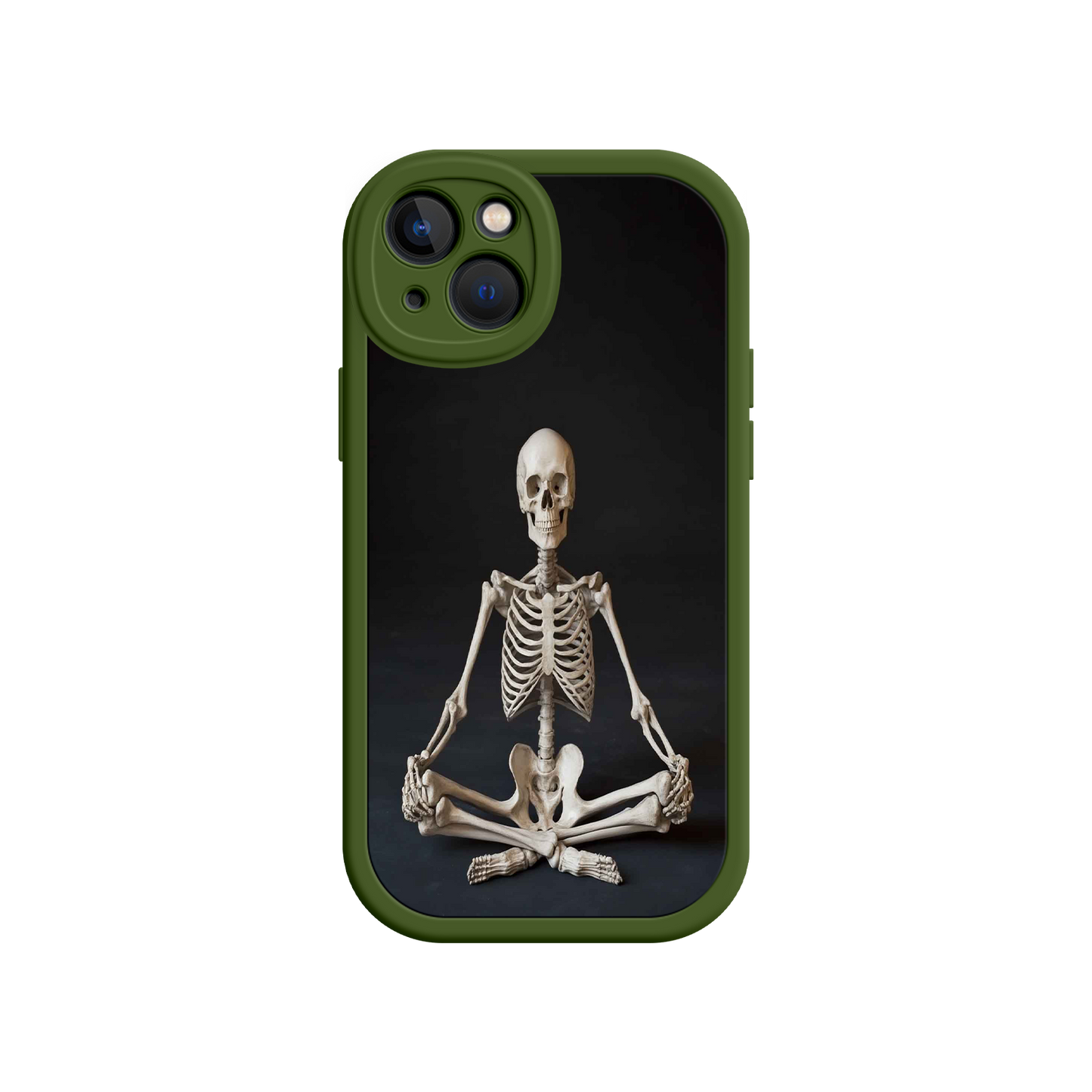 #MC0041 Factory Wholesale Meditating Skeleton iPhone 17 Case – Gothic Skelly Yoga Art, Anatomical Design, Spiritual Aesthetic