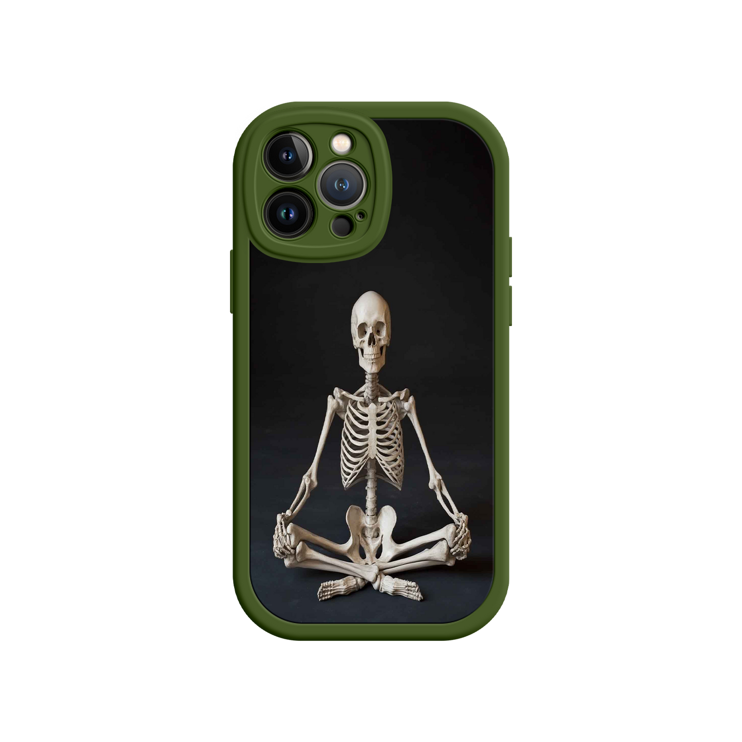 #MC0041 Factory Wholesale Meditating Skeleton iPhone 17 Case – Gothic Skelly Yoga Art, Anatomical Design, Spiritual Aesthetic