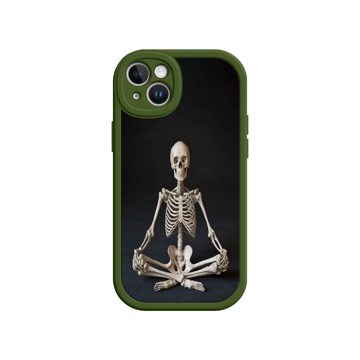 #MC0041 Factory Wholesale Meditating Skeleton iPhone 17 Case – Gothic Skelly Yoga Art, Anatomical Design, Spiritual Aesthetic