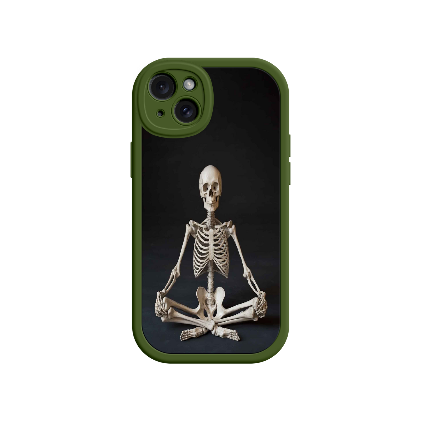 #MC0041 Factory Wholesale Meditating Skeleton iPhone 17 Case – Gothic Skelly Yoga Art, Anatomical Design, Spiritual Aesthetic