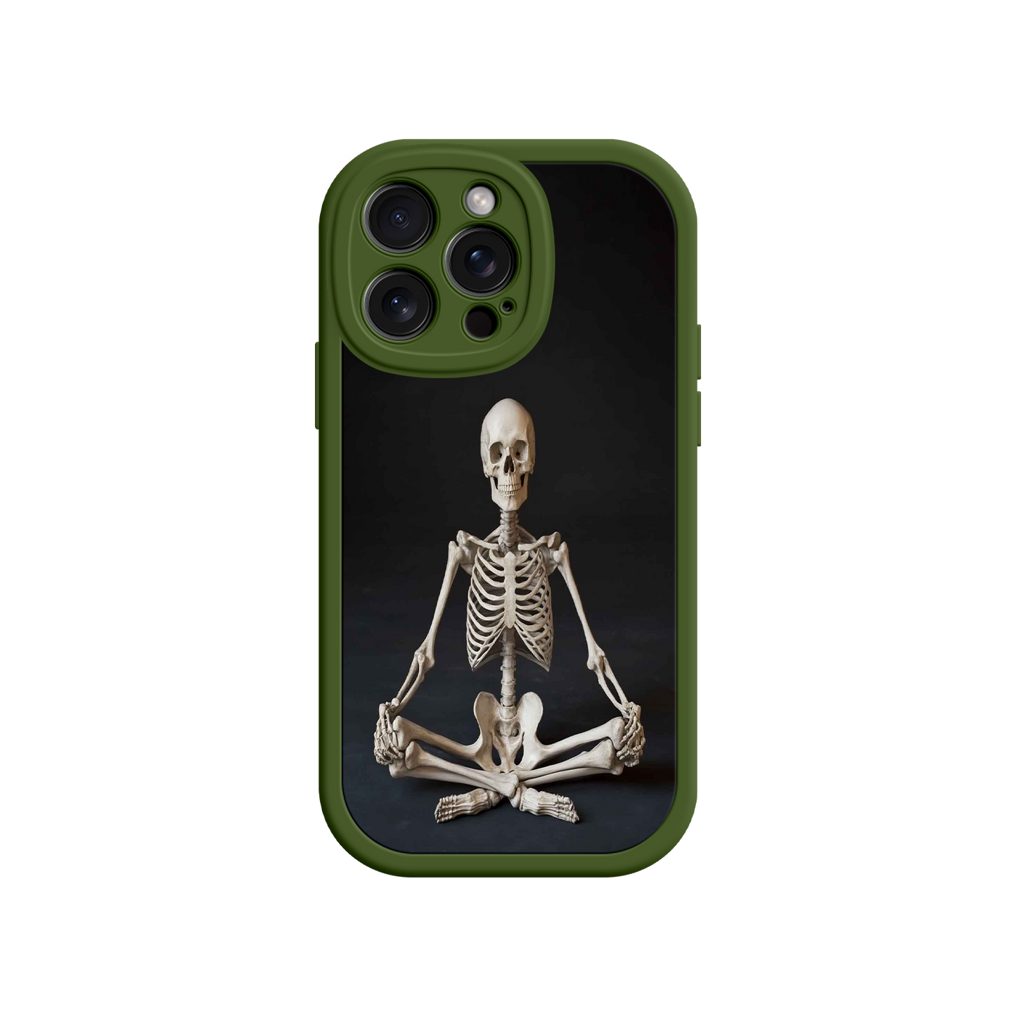 #MC0041 Factory Wholesale Meditating Skeleton iPhone 17 Case – Gothic Skelly Yoga Art, Anatomical Design, Spiritual Aesthetic