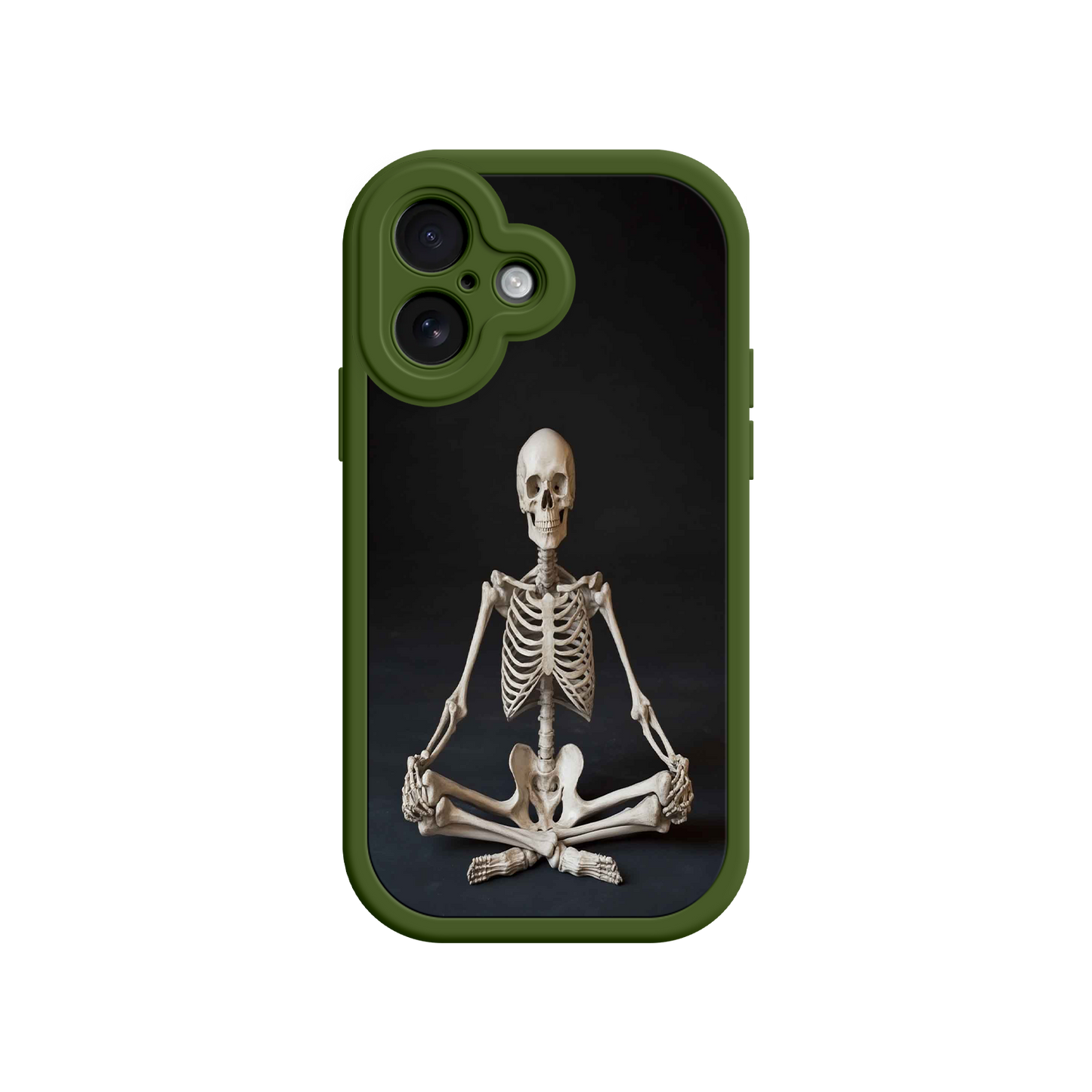 #MC0041 Factory Wholesale Meditating Skeleton iPhone 17 Case – Gothic Skelly Yoga Art, Anatomical Design, Spiritual Aesthetic