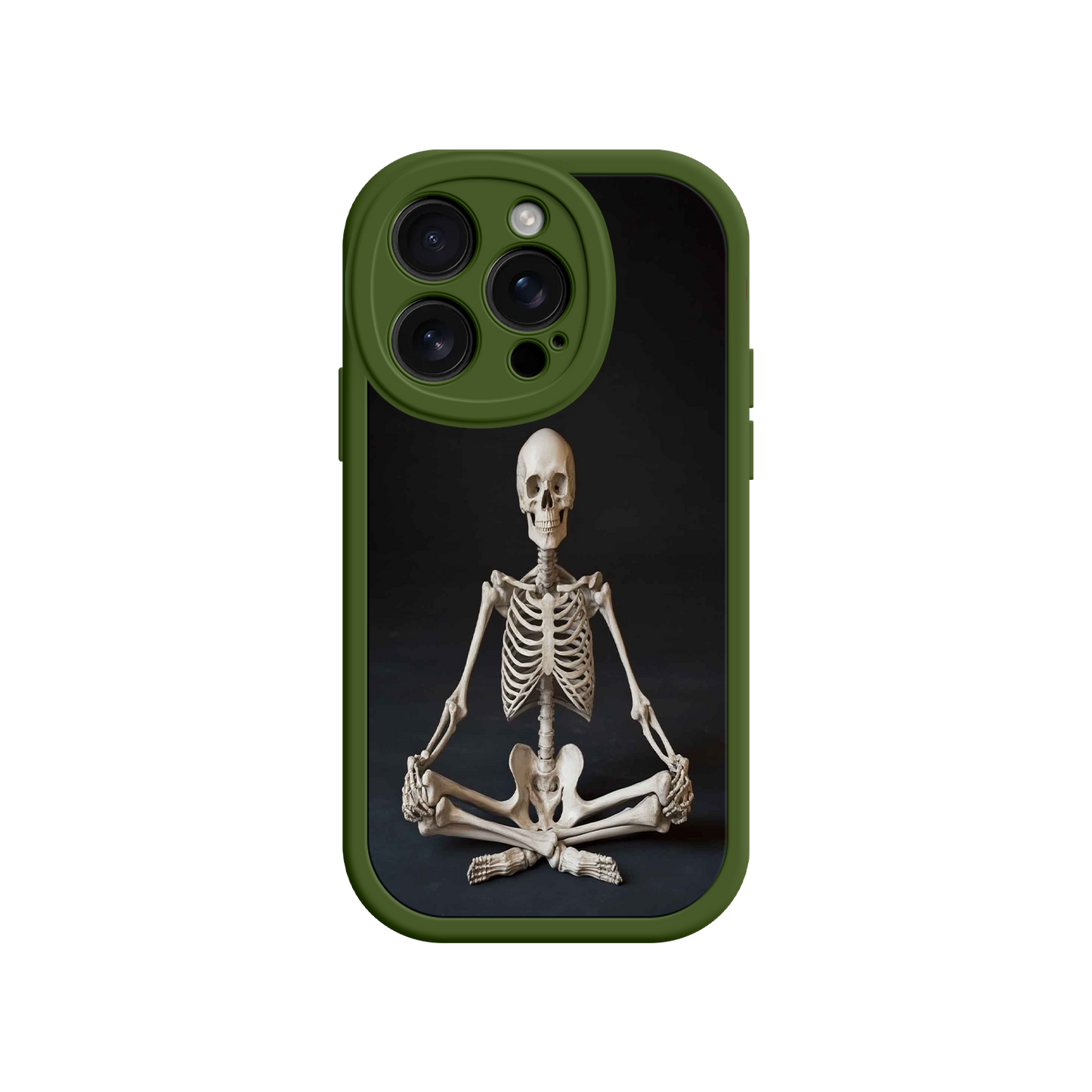 #MC0041 Factory Wholesale Meditating Skeleton iPhone 17 Case – Gothic Skelly Yoga Art, Anatomical Design, Spiritual Aesthetic