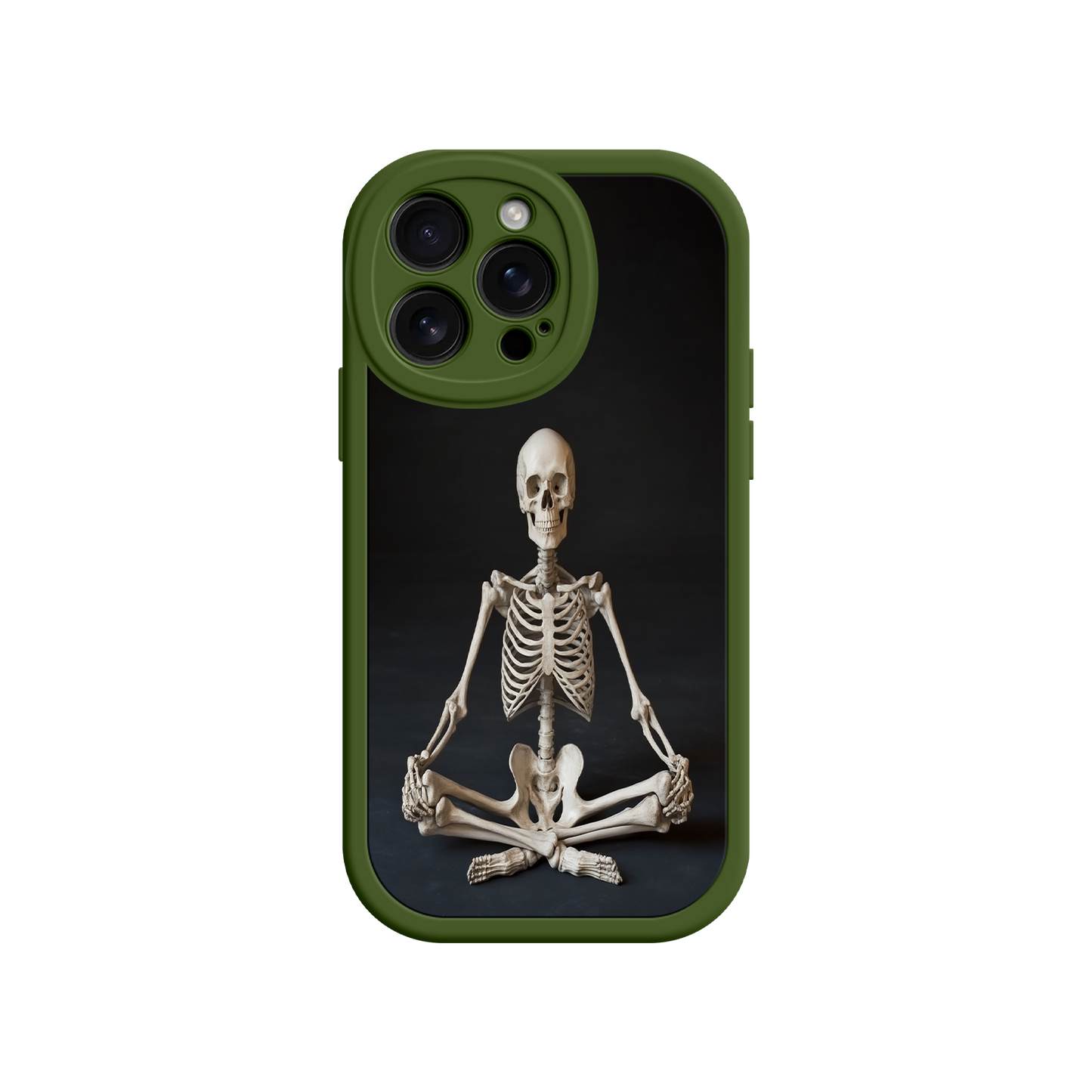 #MC0041 Factory Wholesale Meditating Skeleton iPhone 17 Case – Gothic Skelly Yoga Art, Anatomical Design, Spiritual Aesthetic