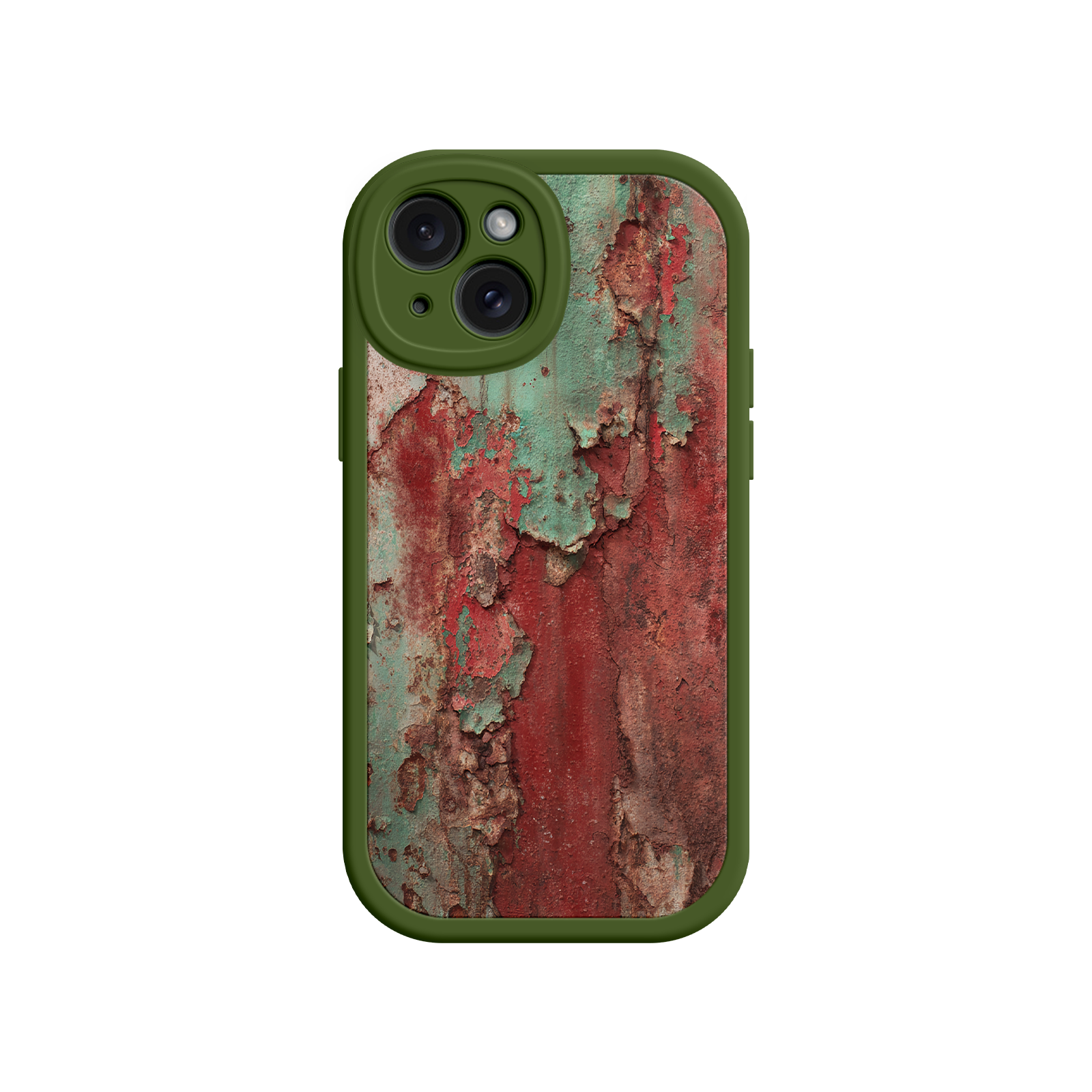 Artistic phone case with distressed industrial design