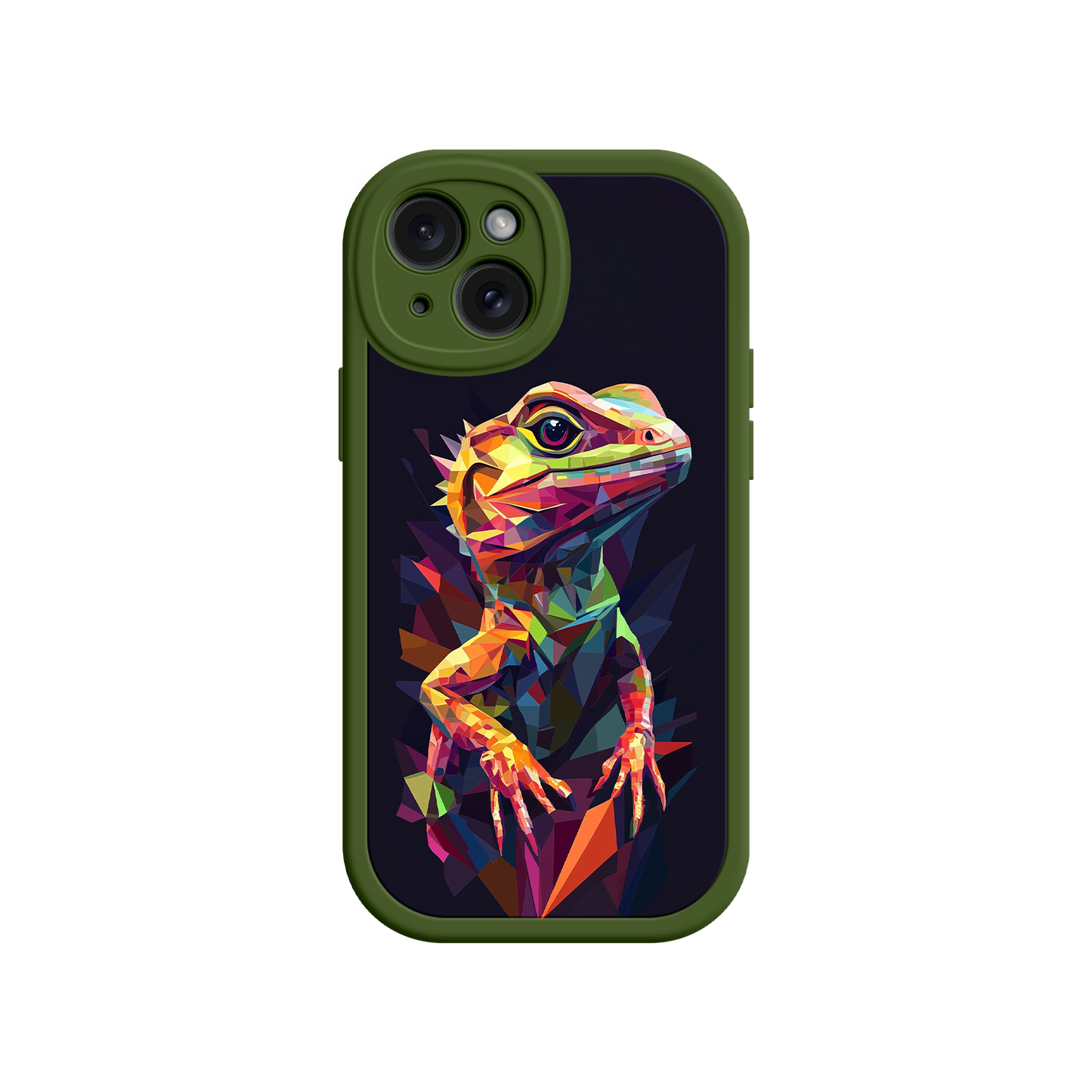 #MC0024 Factory Wholesale Geometric Lizard iPhone 17 Case – Colorful Polygon Art, Protective Animal Print Cover, Bold Reptile Design
