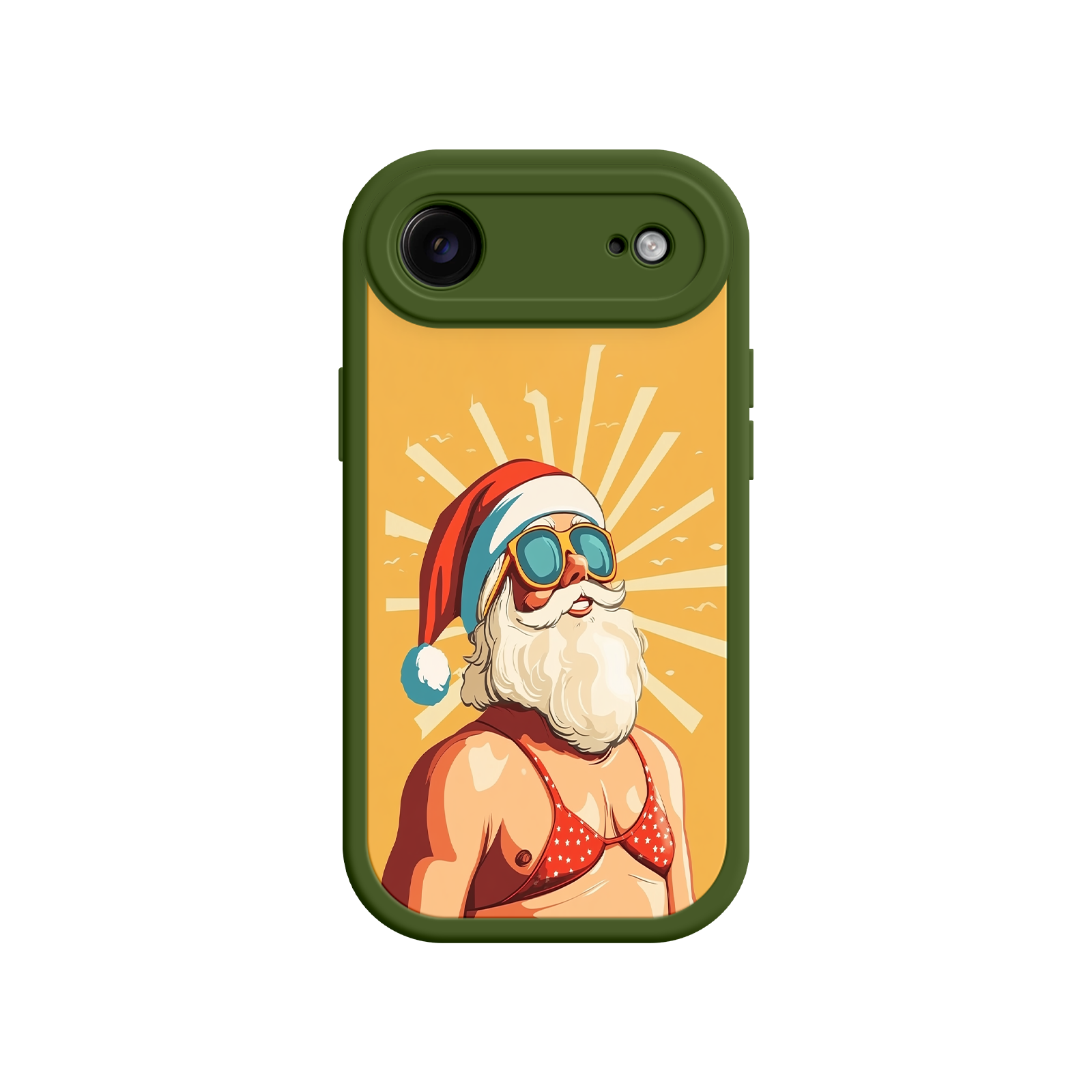 Bold holiday phone case with humorous Santa design