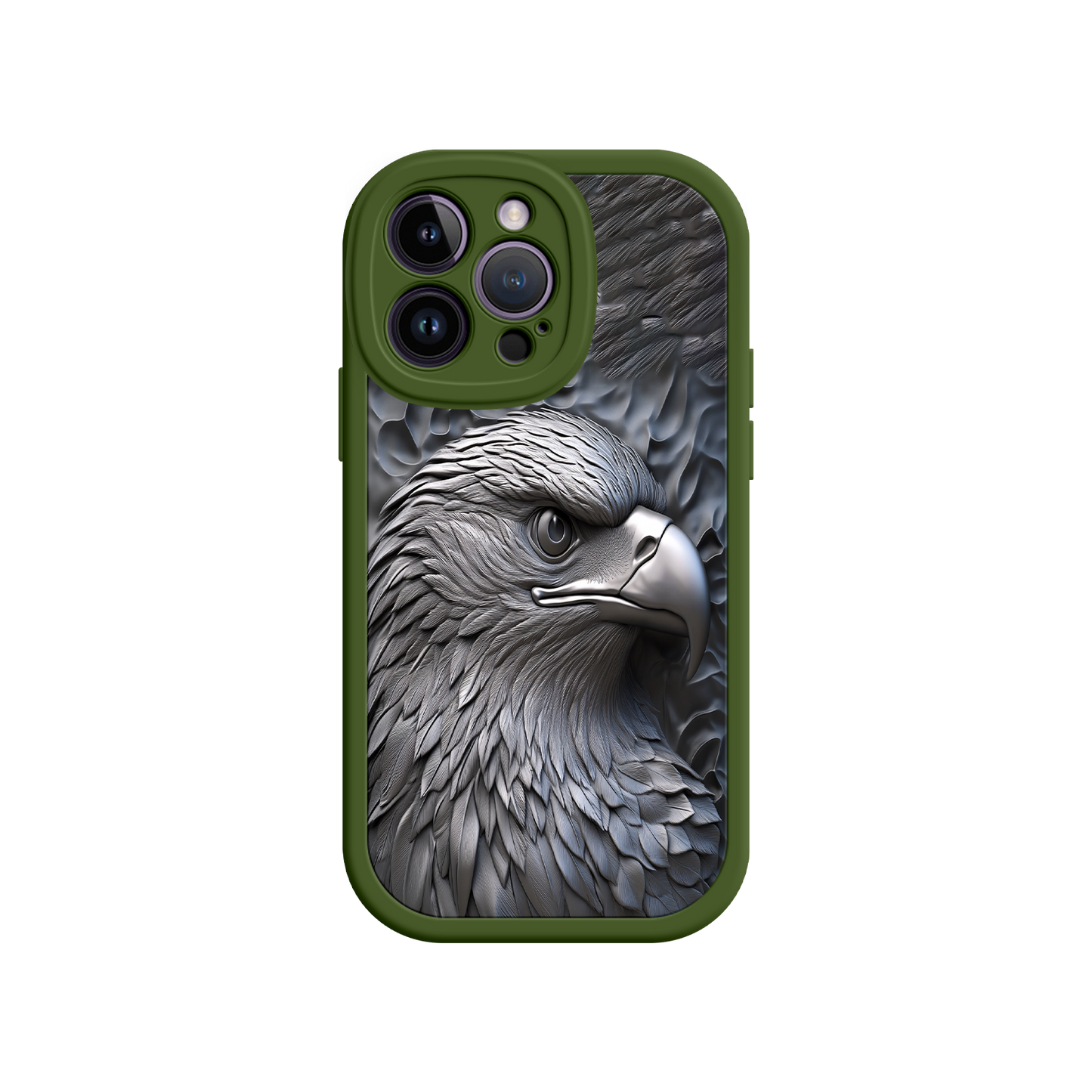 #MC0026 Factory Wholesale Embossed Eagle iPhone 17 Case – Grayscale 3D Design, Rugged Protective Cover, Symbol of Strength & Freedom