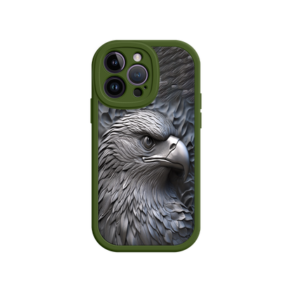 #MC0026 Factory Wholesale Embossed Eagle iPhone 17 Case – Grayscale 3D Design, Rugged Protective Cover, Symbol of Strength & Freedom