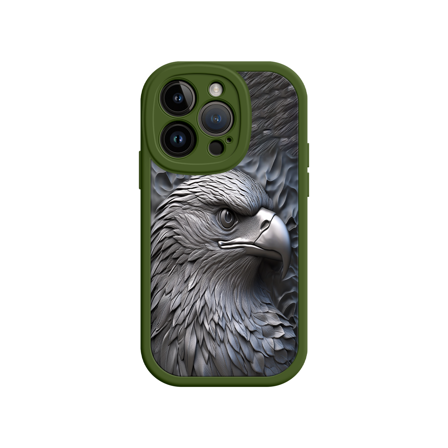 #MC0026 Factory Wholesale Embossed Eagle iPhone 17 Case – Grayscale 3D Design, Rugged Protective Cover, Symbol of Strength & Freedom