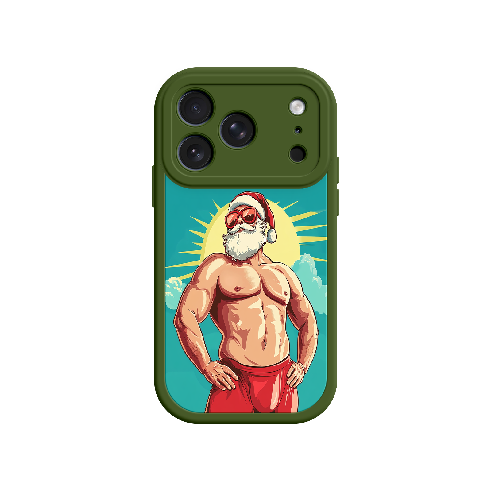 Santa Claus phone case with festive cartoon style