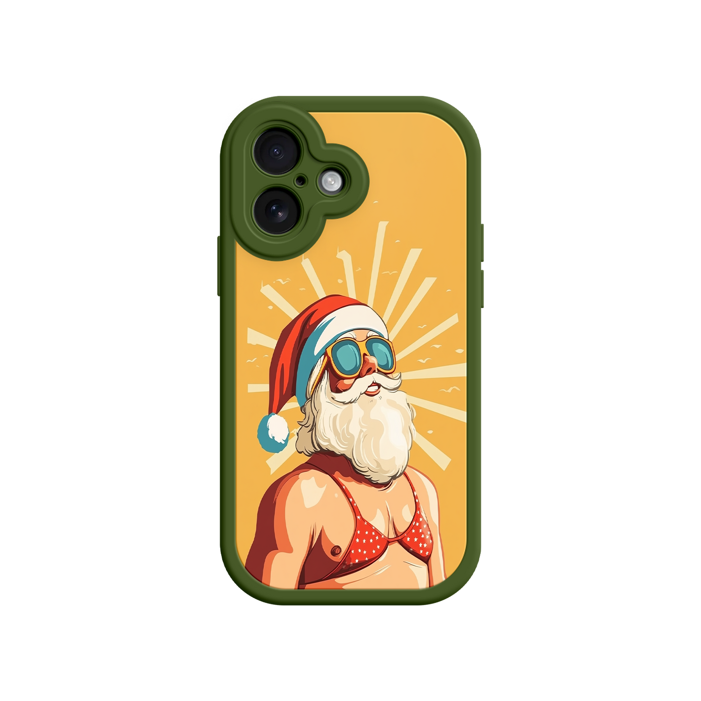 Santa Claus phone case with playful summer vibe