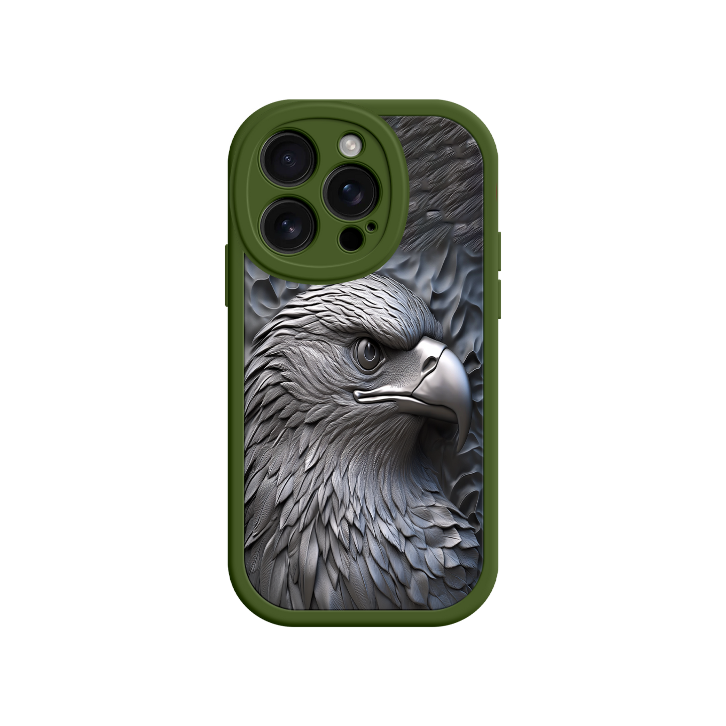 #MC0026 Factory Wholesale Embossed Eagle iPhone 17 Case – Grayscale 3D Design, Rugged Protective Cover, Symbol of Strength & Freedom