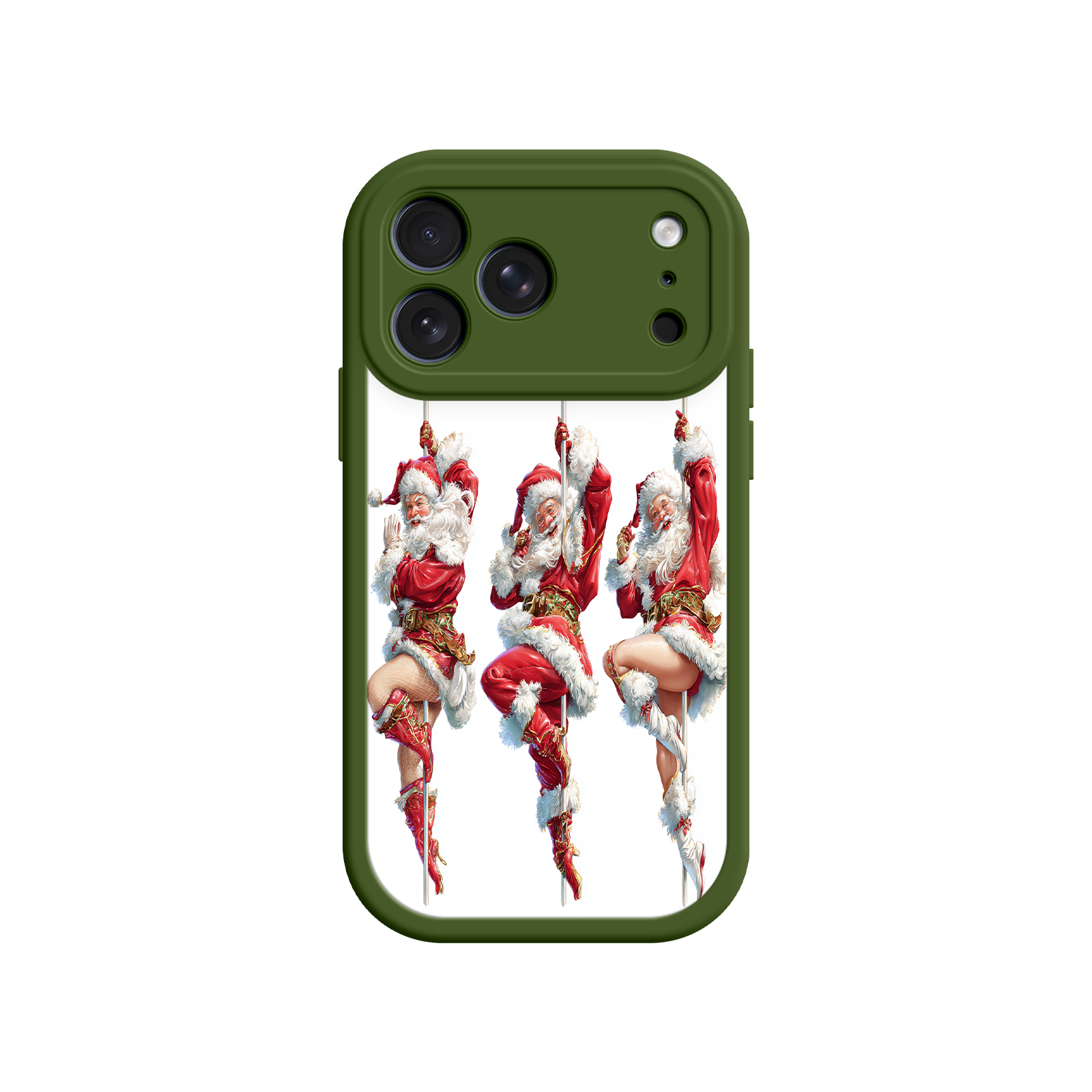Santa dancer phone case with red and white costumes